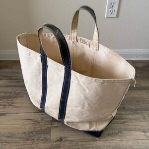 Vintage 70s LL Bean Sawtooth Tag Boat And Tote Distressed Short Handle Tote Bag